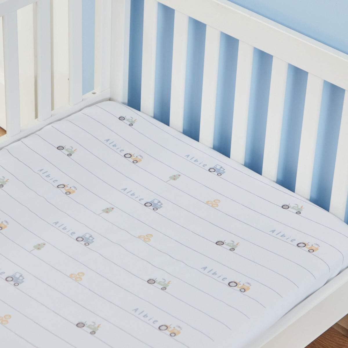 Personalised Tractor All-Over Print Fitted Sheet