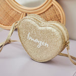 Personalised Rockahula Love Heart Gold Glitter Bag
