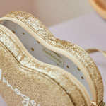 Personalised Rockahula Love Heart Gold Glitter Bag