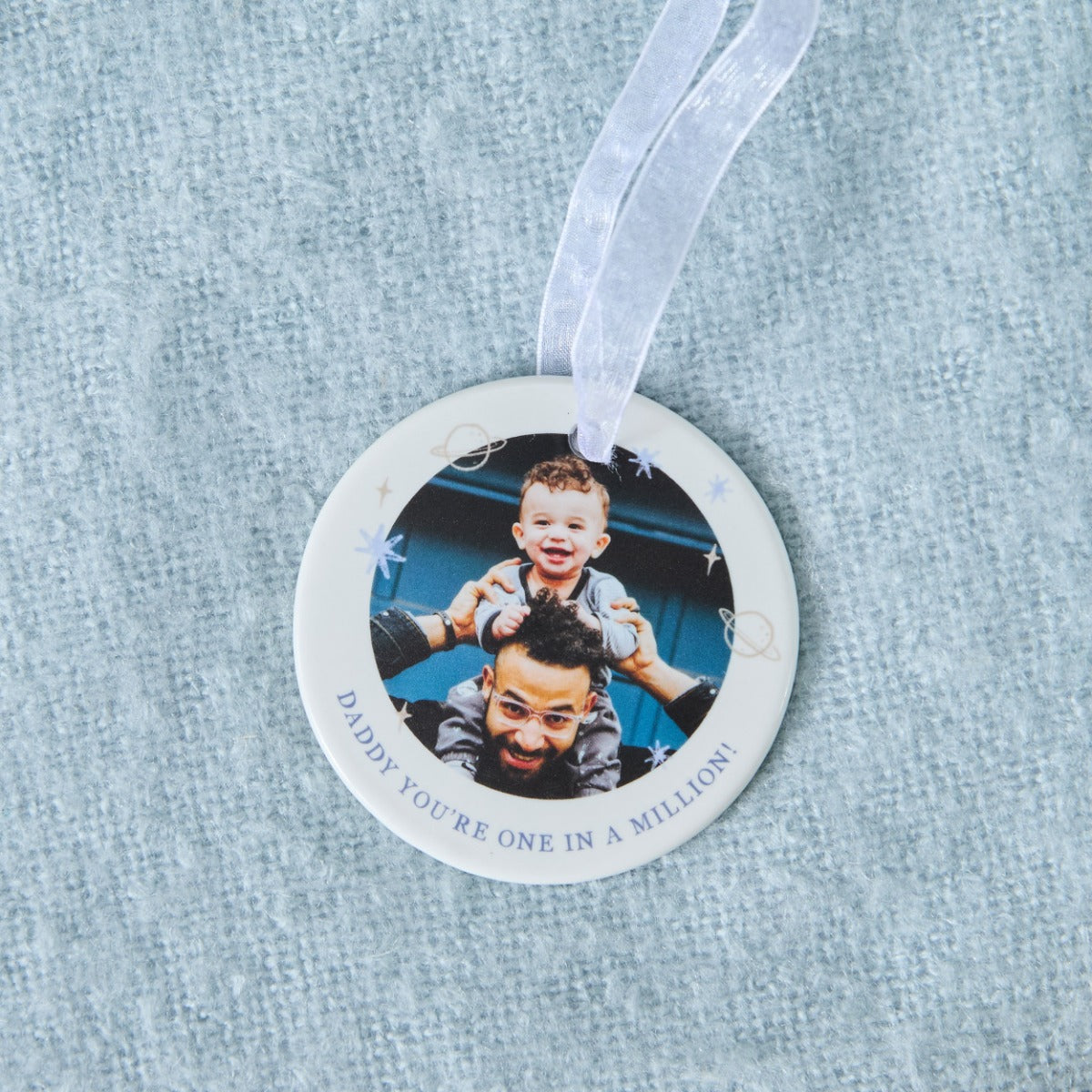 Personalised Space Photo Upload Round Ceramic Disk