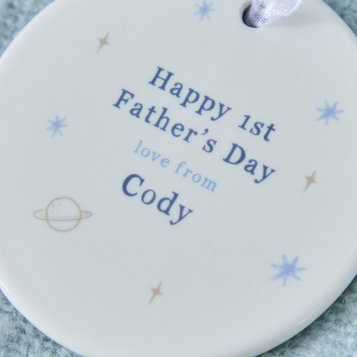 Personalised Space Photo Upload Round Ceramic Disk