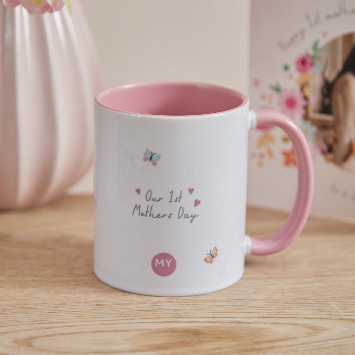 Personalised Our 1st Mother's Day Photo Pink Mug