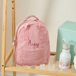 Personalised Big Name Pink Cord Mini Backpack