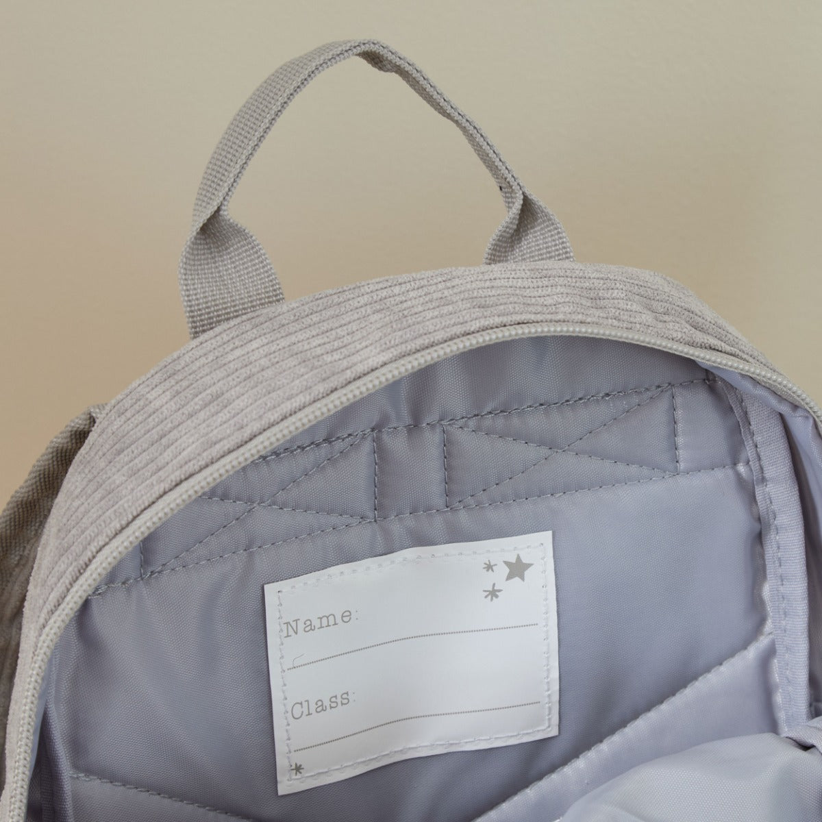 Personalised Big Name Grey Cord Mini Backpack