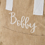 Personalised Big Name Caramel Cord Mini Backpack