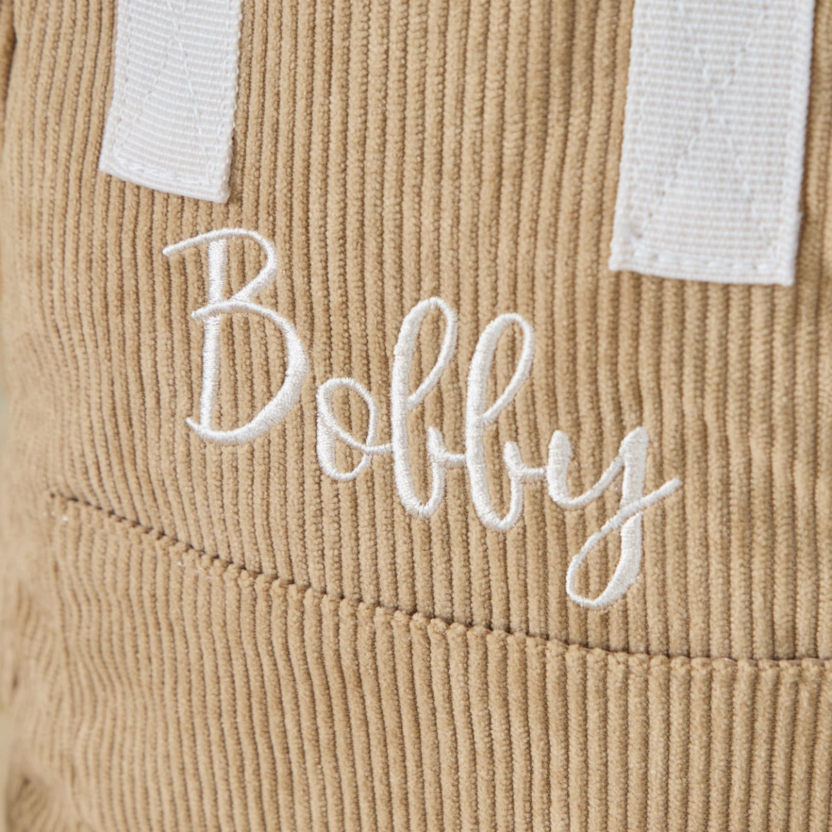 Personalised Big Name Caramel Cord Mini Backpack