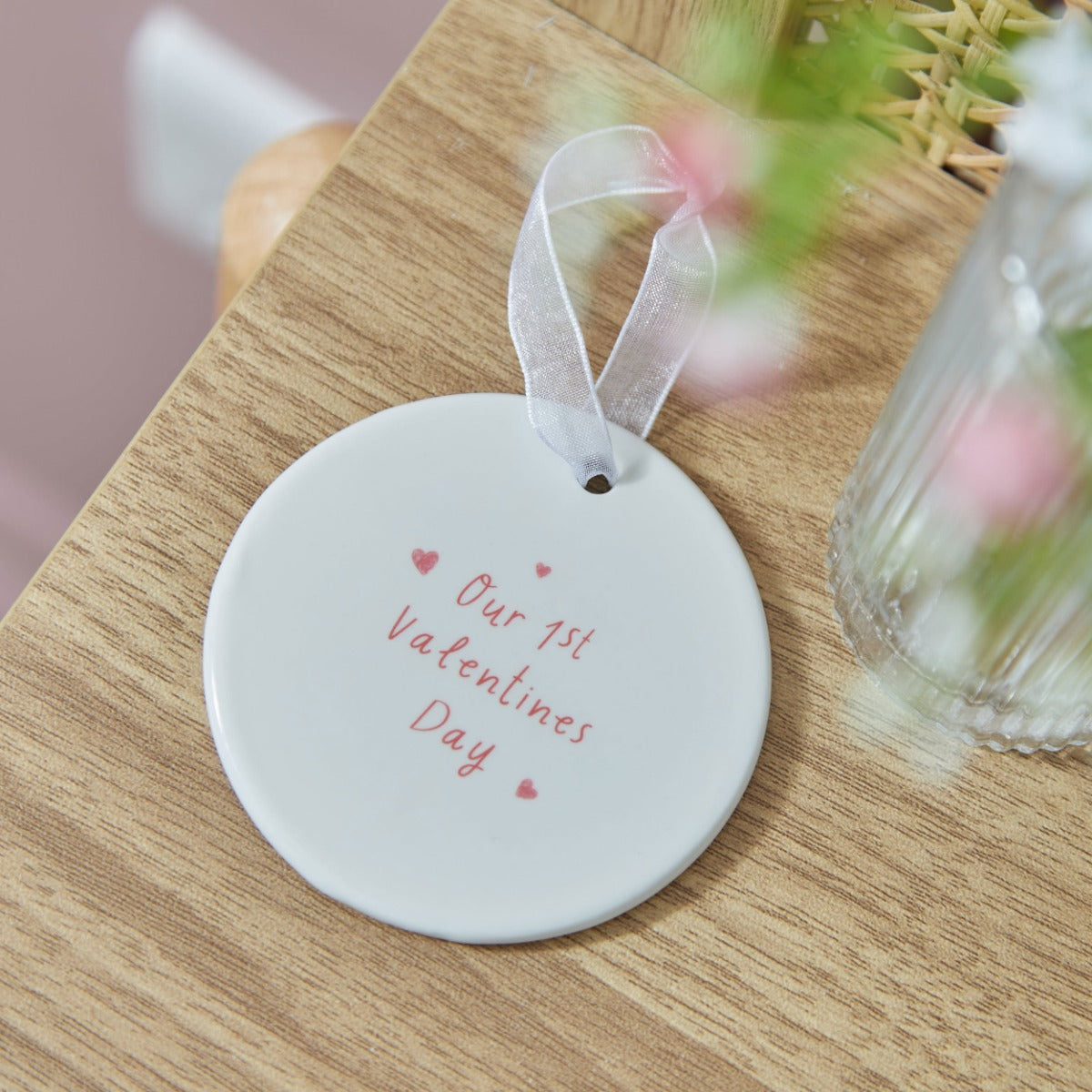 Personalised Our 1st Valentines Ceramic Decoration