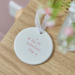 Personalised Our 1st Valentines Ceramic Decoration