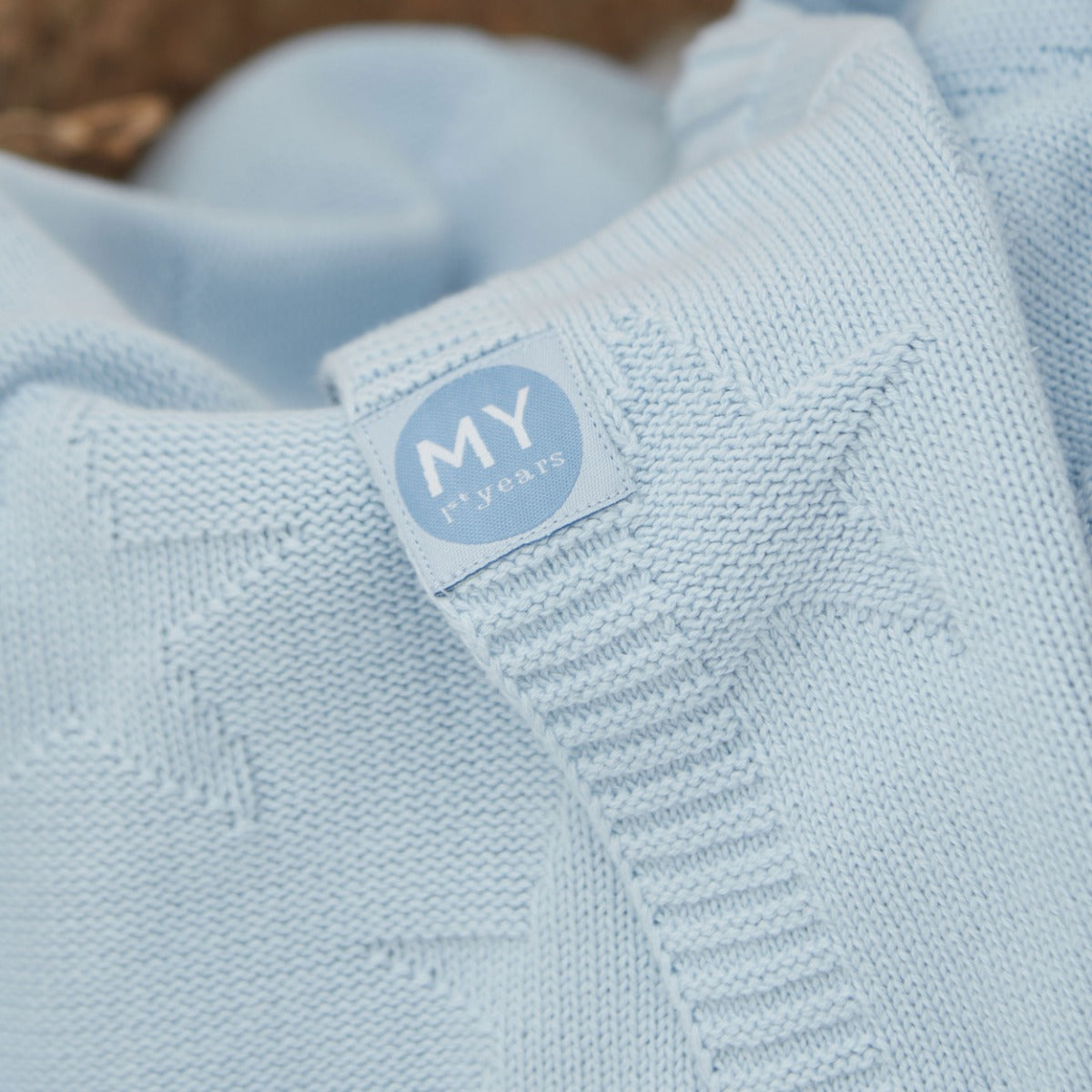 Personalised One More to Adore Light Blue Jacquard Blanket