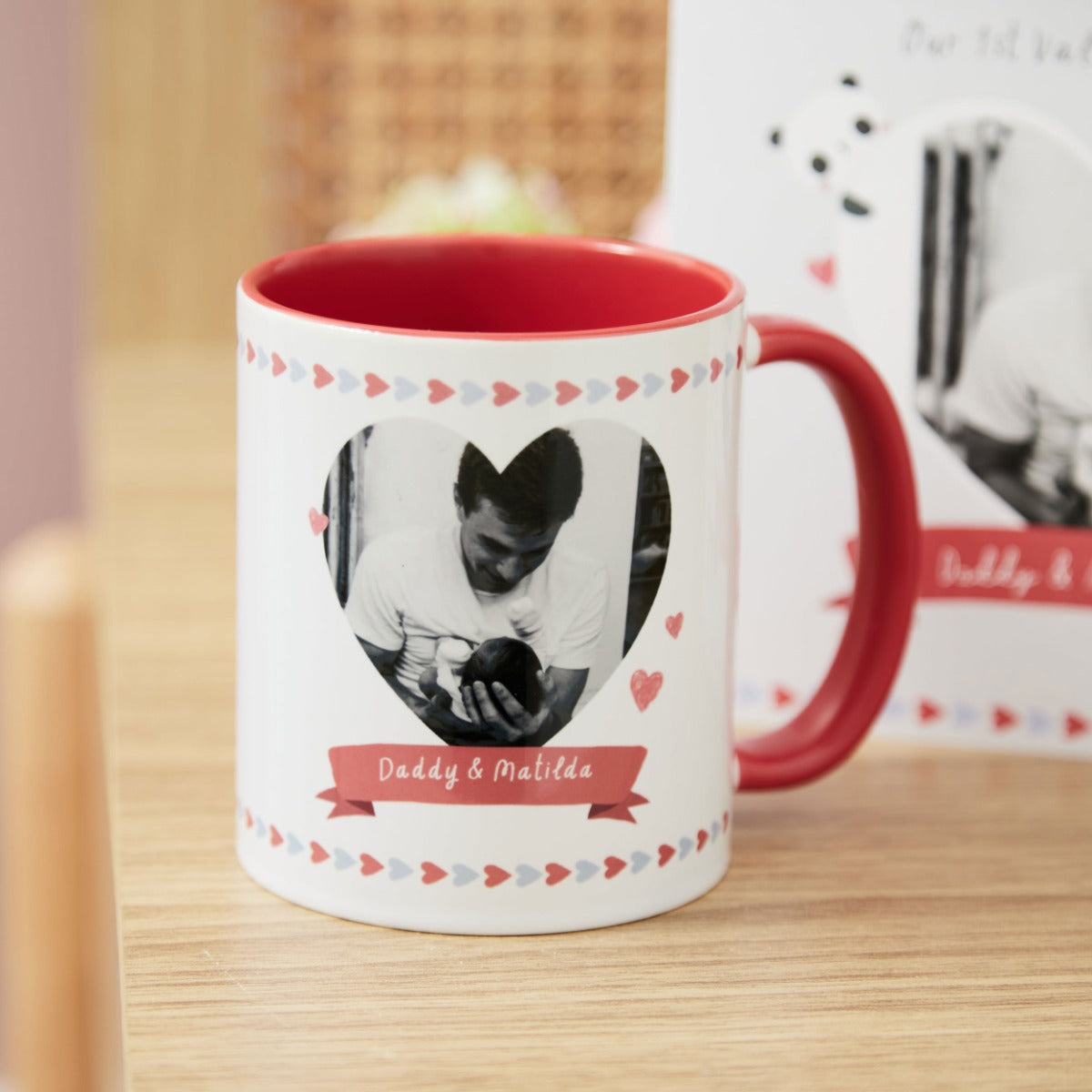Personalised Our 1st Valentines Photo Red Mug