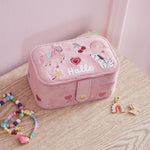 Personalised My Favourite Things Pink Velvet Jewellery Box