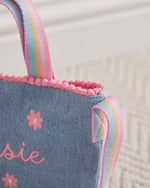 Personalised Denim Rainbow Handbag