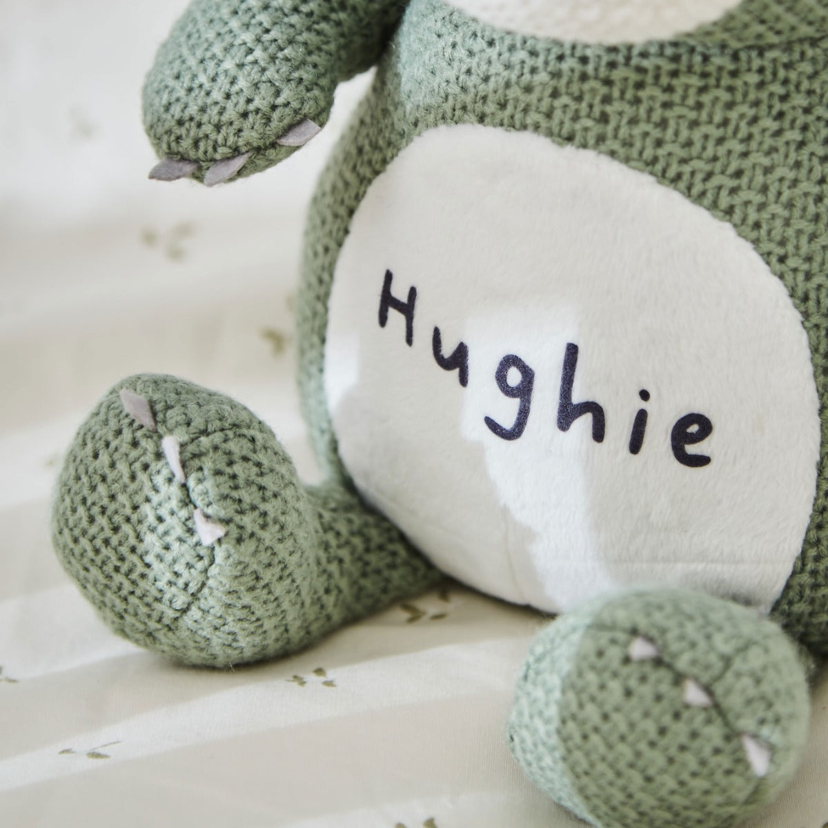 Personalised Green Knitted Dragon Soft Toy