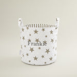 Personalised Medium White Star Storage Bag