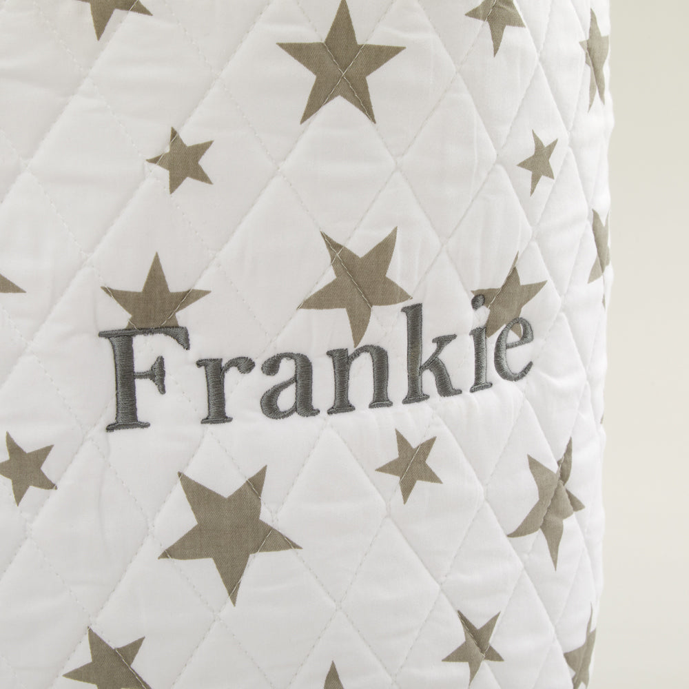 Personalised Medium White Star Storage Bag Personalised