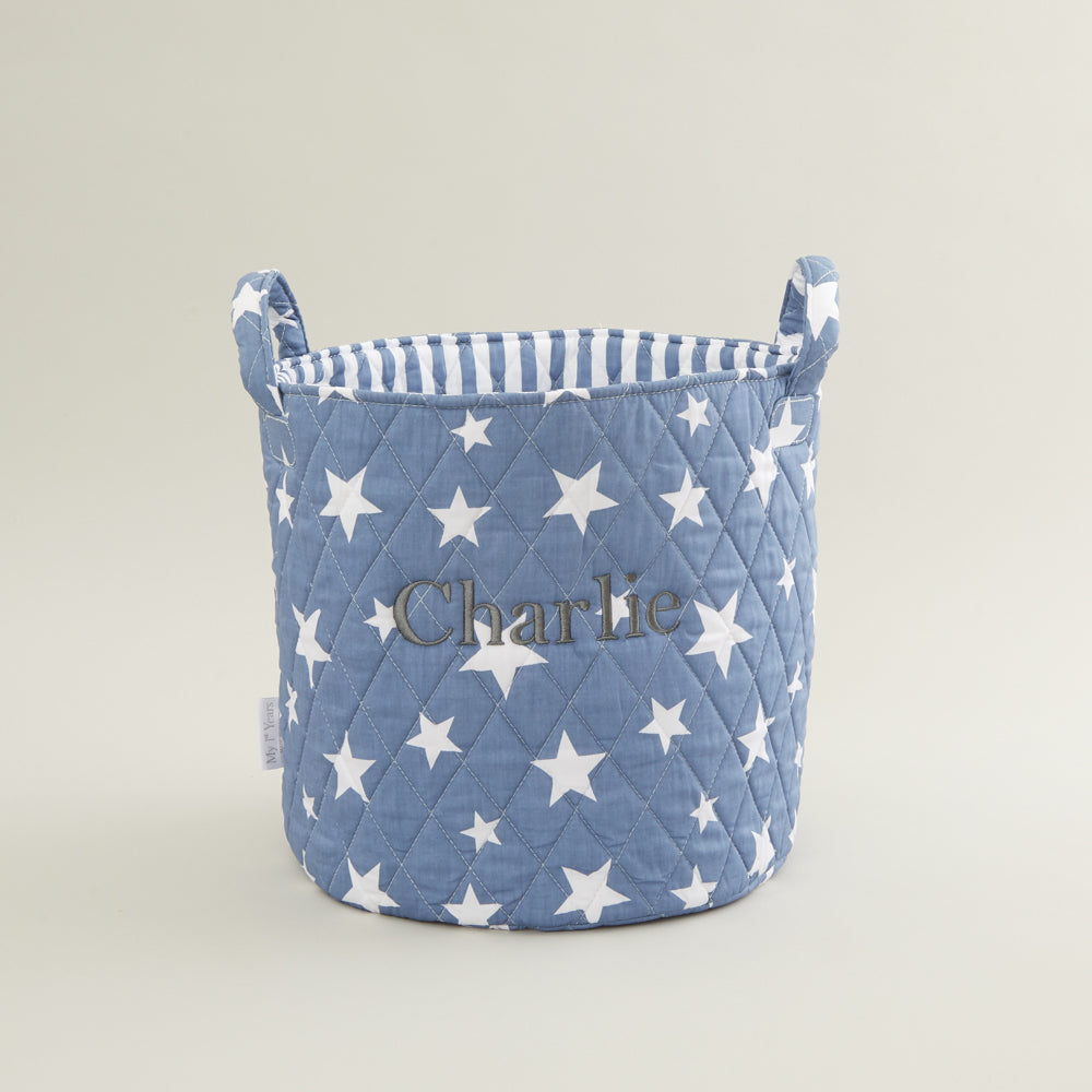 Personalised Medium Blue Star Storage Bag