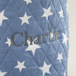 Personalised Medium Blue Star Storage Bag Personalisation