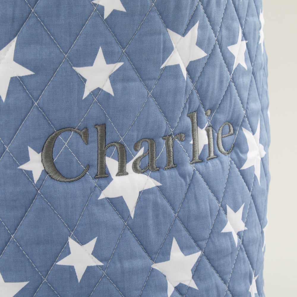 Personalised Medium Blue Star Storage Bag Personalisation