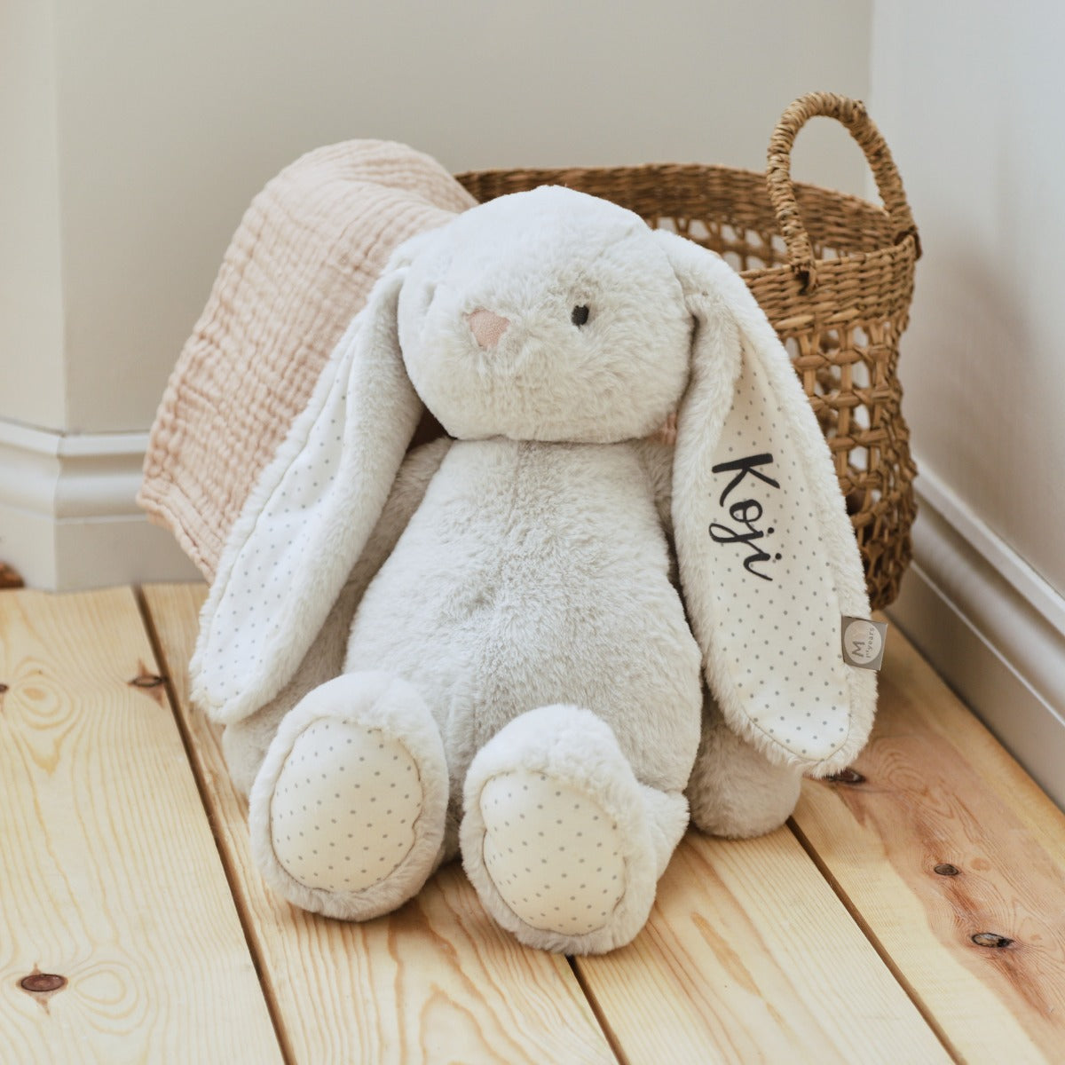 Personalised Large Grey Bunny Soft Toy