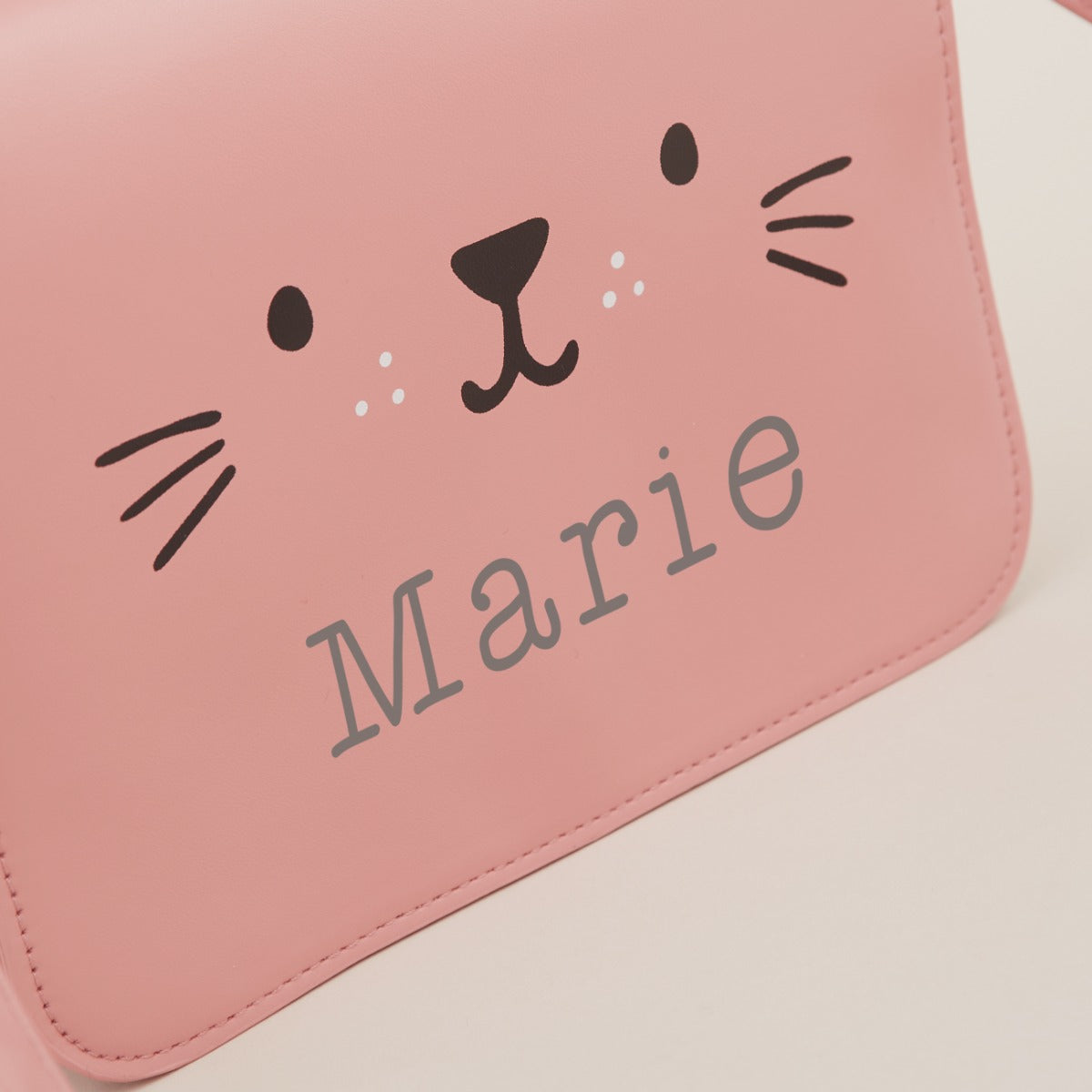 Personalised Pink Cat Toddler Handbag