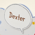 Personalised Little Monster Wooden Shelf with Hooks Personalisation