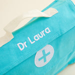 Personalised Blue Wooden Doctors Playset Personalisation