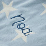 Personalised Light Blue Star Intarsia Baby Blanket