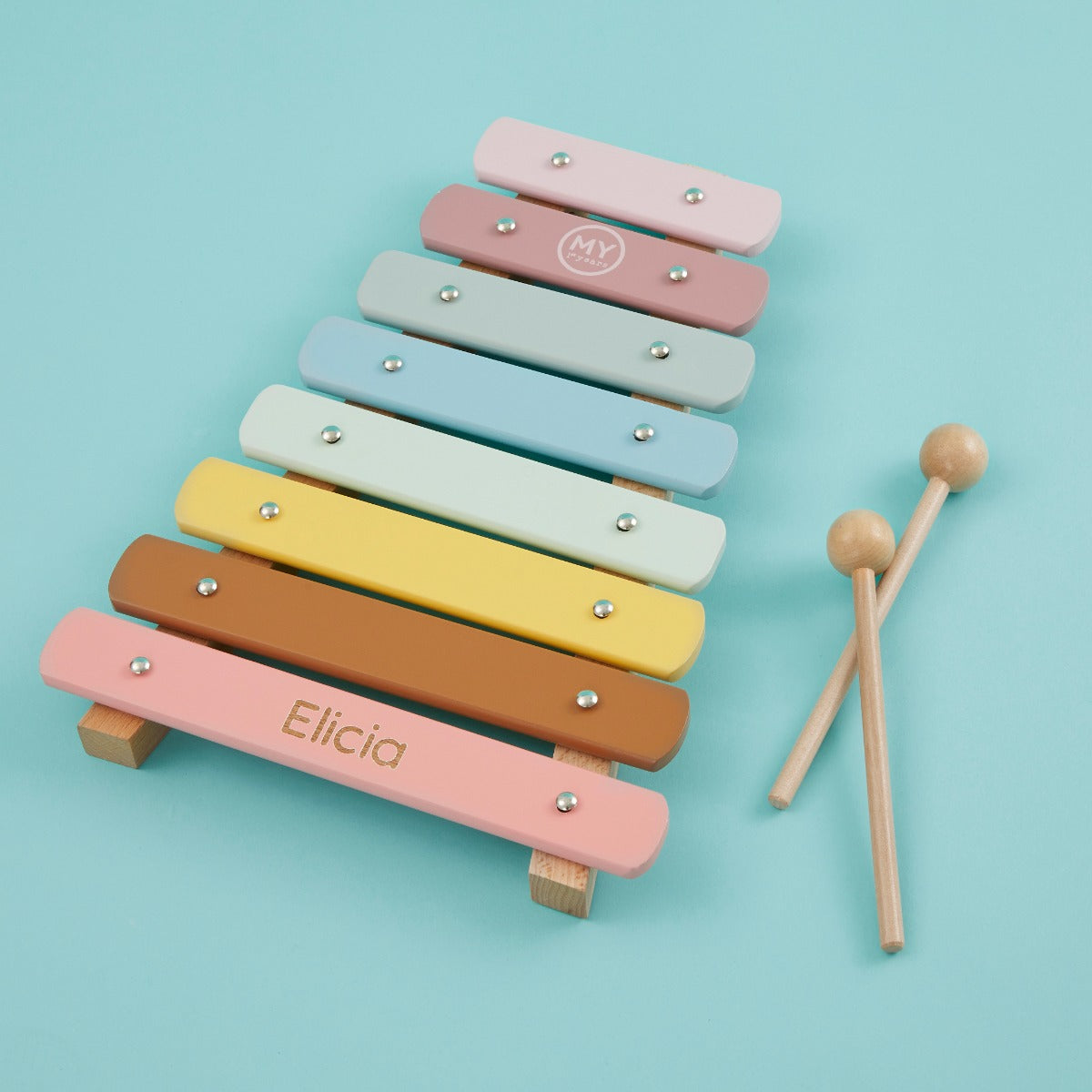 Personalised Colourful Xylophone Wooden Toy FSC®