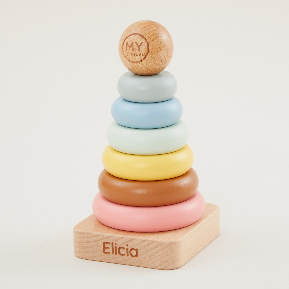 Personalised Rainbow Wooden Stacker Toy