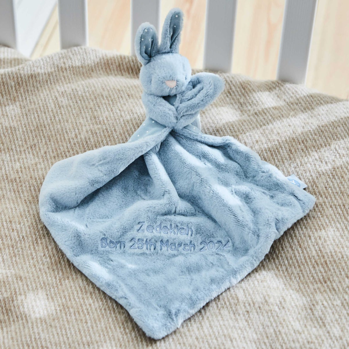 Personalised Blue Bunny Comforter