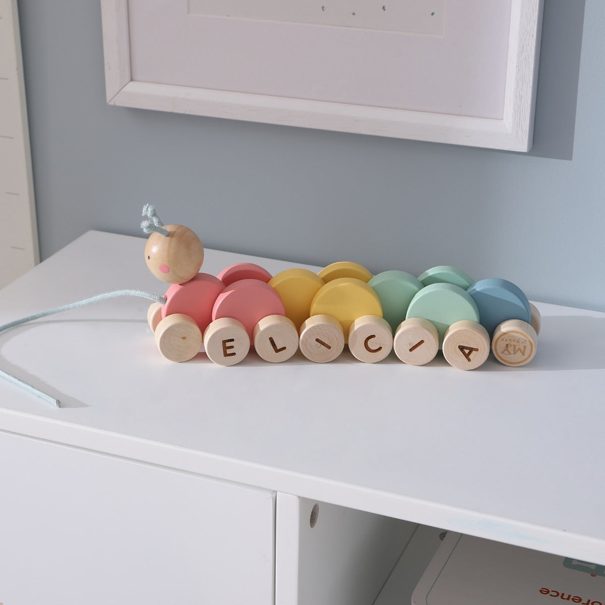 Personalised Colourful Pull Along Caterpillar FSC®