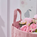 Personalised Yellow Flower Cord Pink Storage Bag 