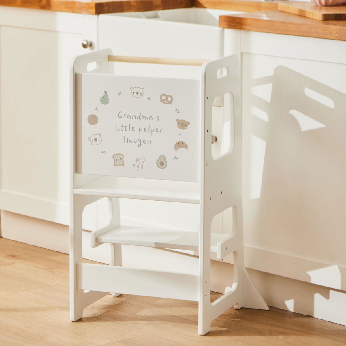 Personalised Little Helper Wooden Toddler Tower Stool FSC®