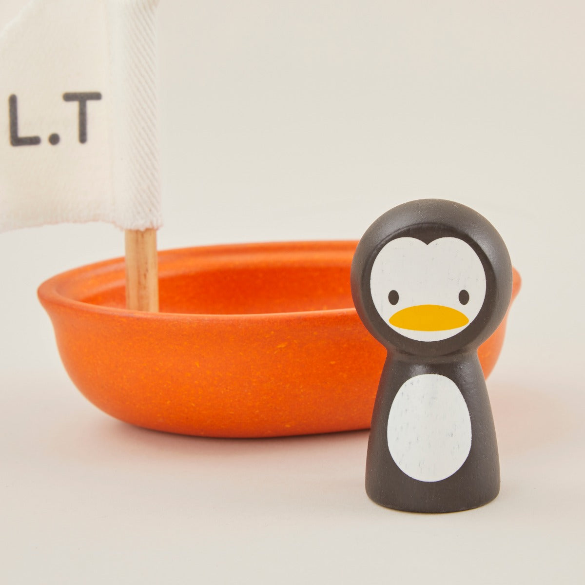 Personalised Plan Toys Penguin Sailing Boat Bath Toy