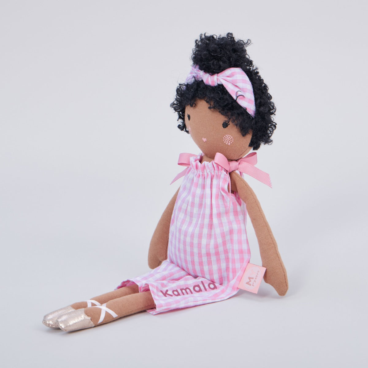 Personalised Soft Doll in Gingham Outfit