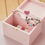 Personalised Wooden Heart Pink Jewellery Box FSC®