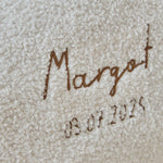 Personalised Name & Date Round Borg Cushion