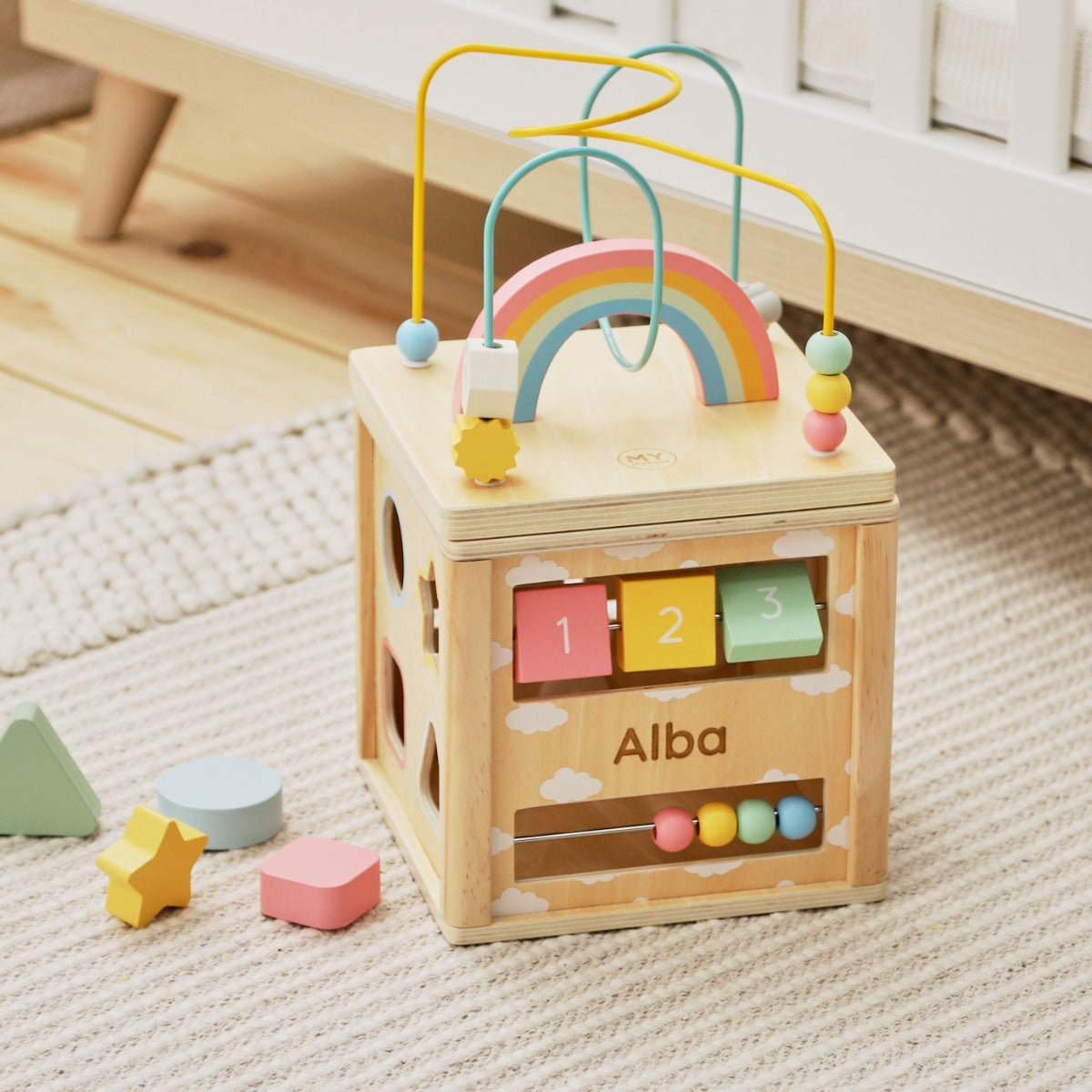 Personalised Wooden Activity Cube Toy FSC®