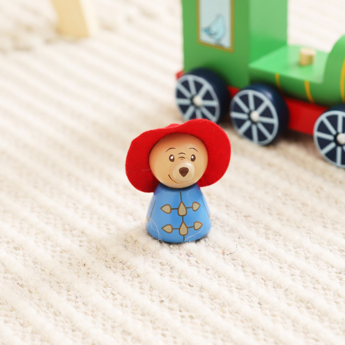 Personalised Orange Tree Toys Paddington Bear Pull-Along Train Toy
