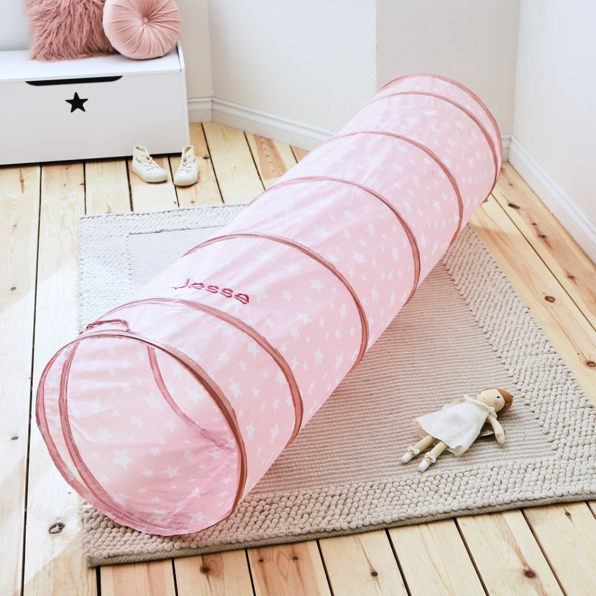 Personalised Kids Concept Pink Pop Up Play Tunnel