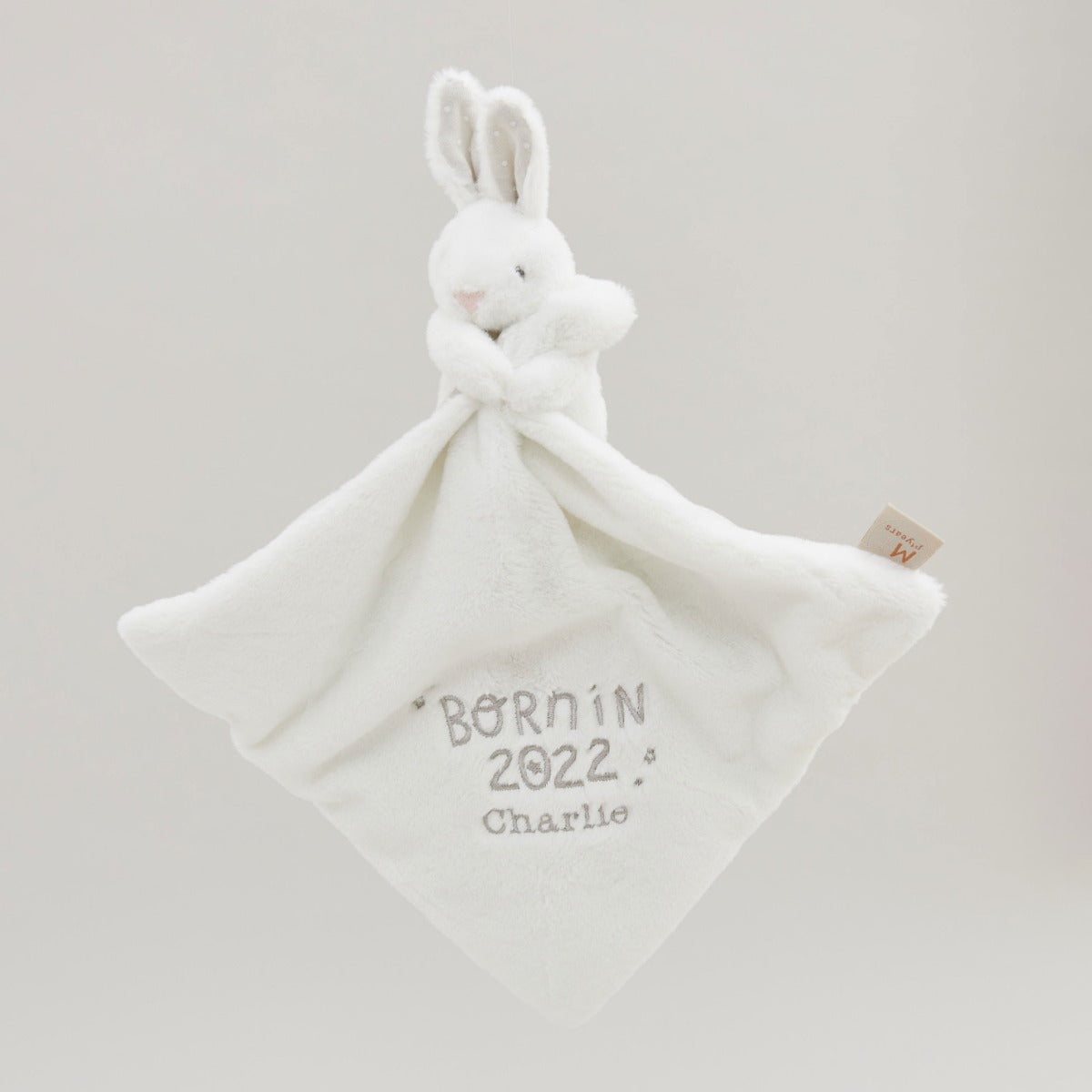 Personalised Born in 2022 White Bunny Comforter