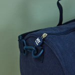 Personalised Space Rocket Navy Cord Barrel Bag