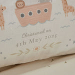 Personalised Noah's Ark Christening Linen Cushion 