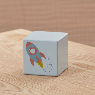 Blue Wooden Rocket Block FSC®