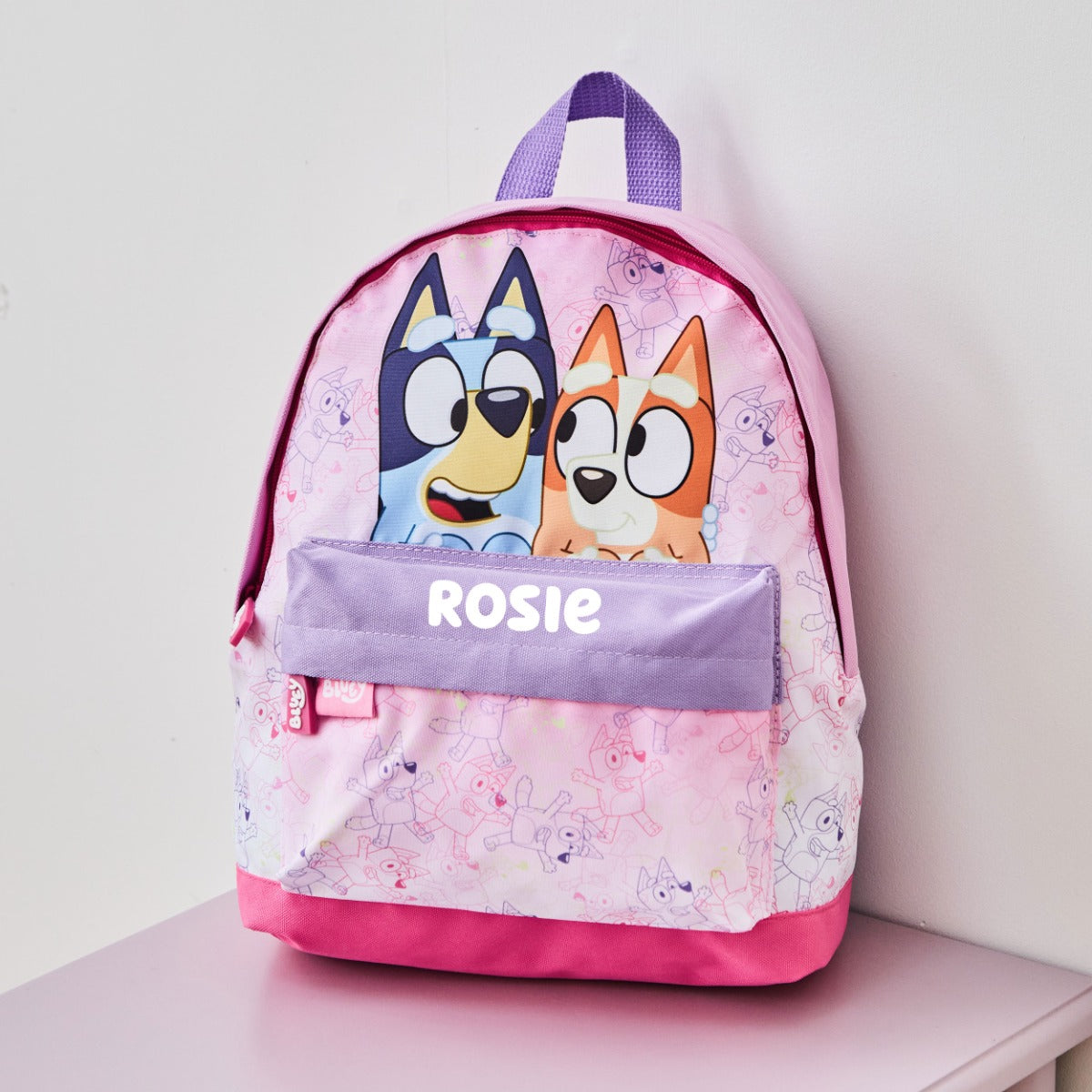 William Lamb Personalised Pink Bluey & Bingo Backpack