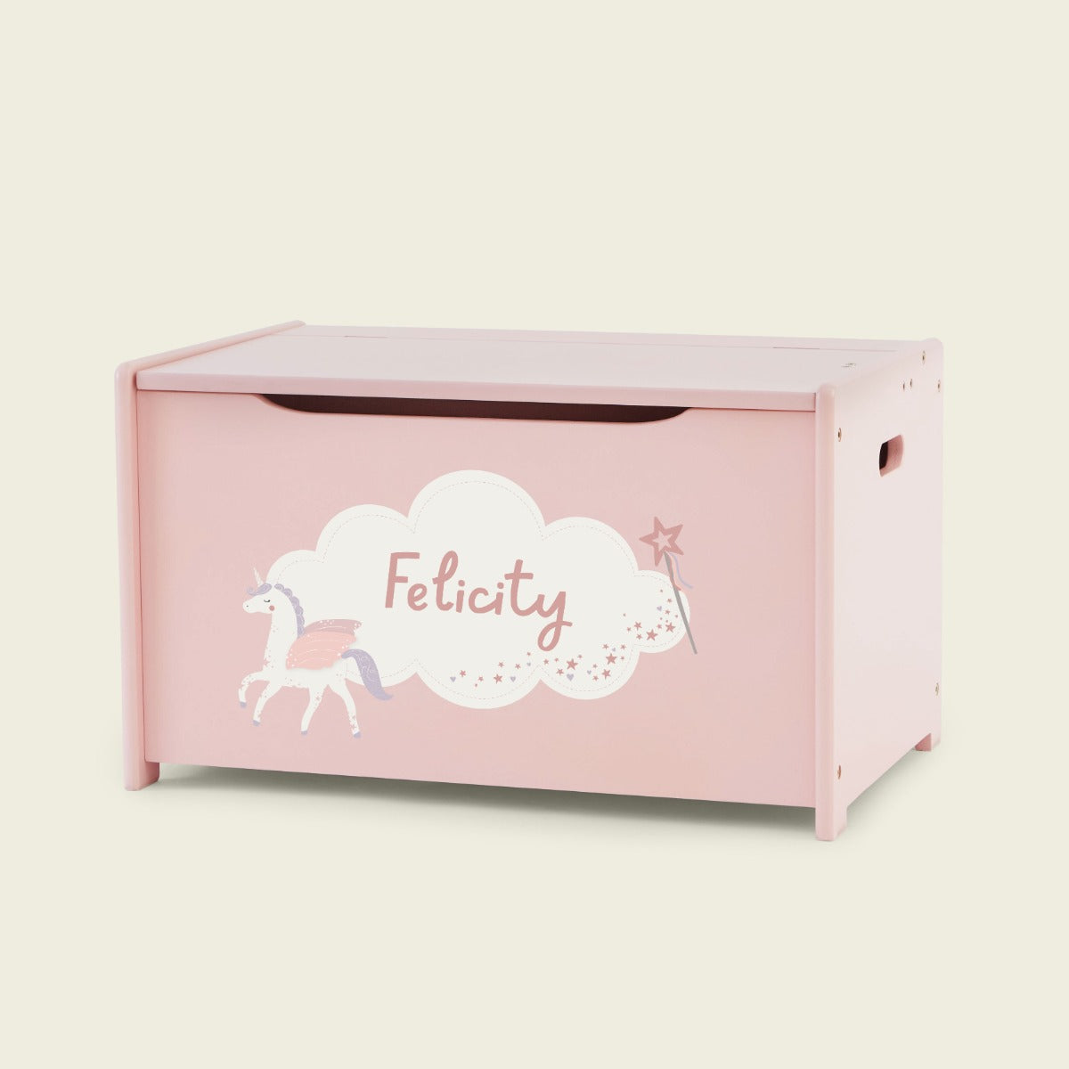 Personalised Unicorn Design Pink Toy Box