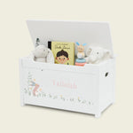 Personalised White Bunny Design Panelled Toy Box FSC®