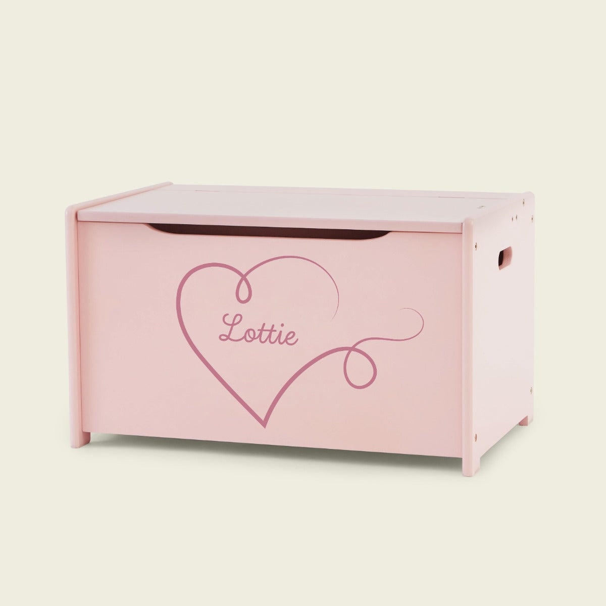 Personalised Heart Design Pink Toy Box