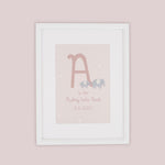 Personalised Pink Elephant Design Wall Art