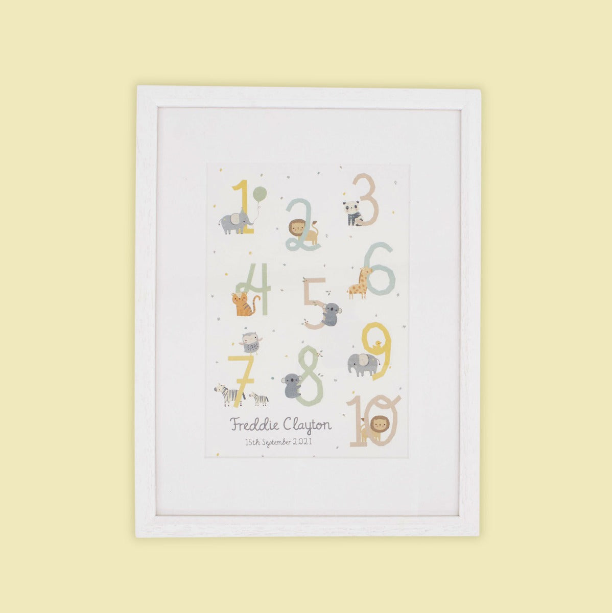 Personalised Animals and Numbers Wall Art